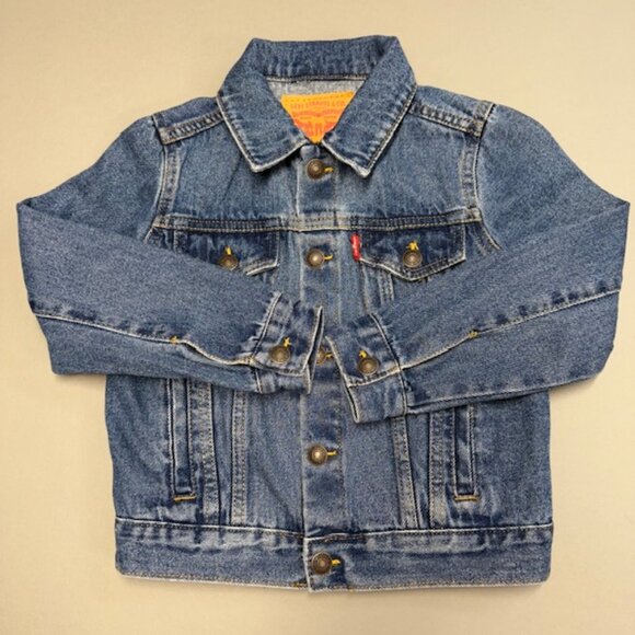 Levi Strauss Jacket Girls Boys Size 6 Button Red Tab Denim Jean Jacket - Picture 1 of 6